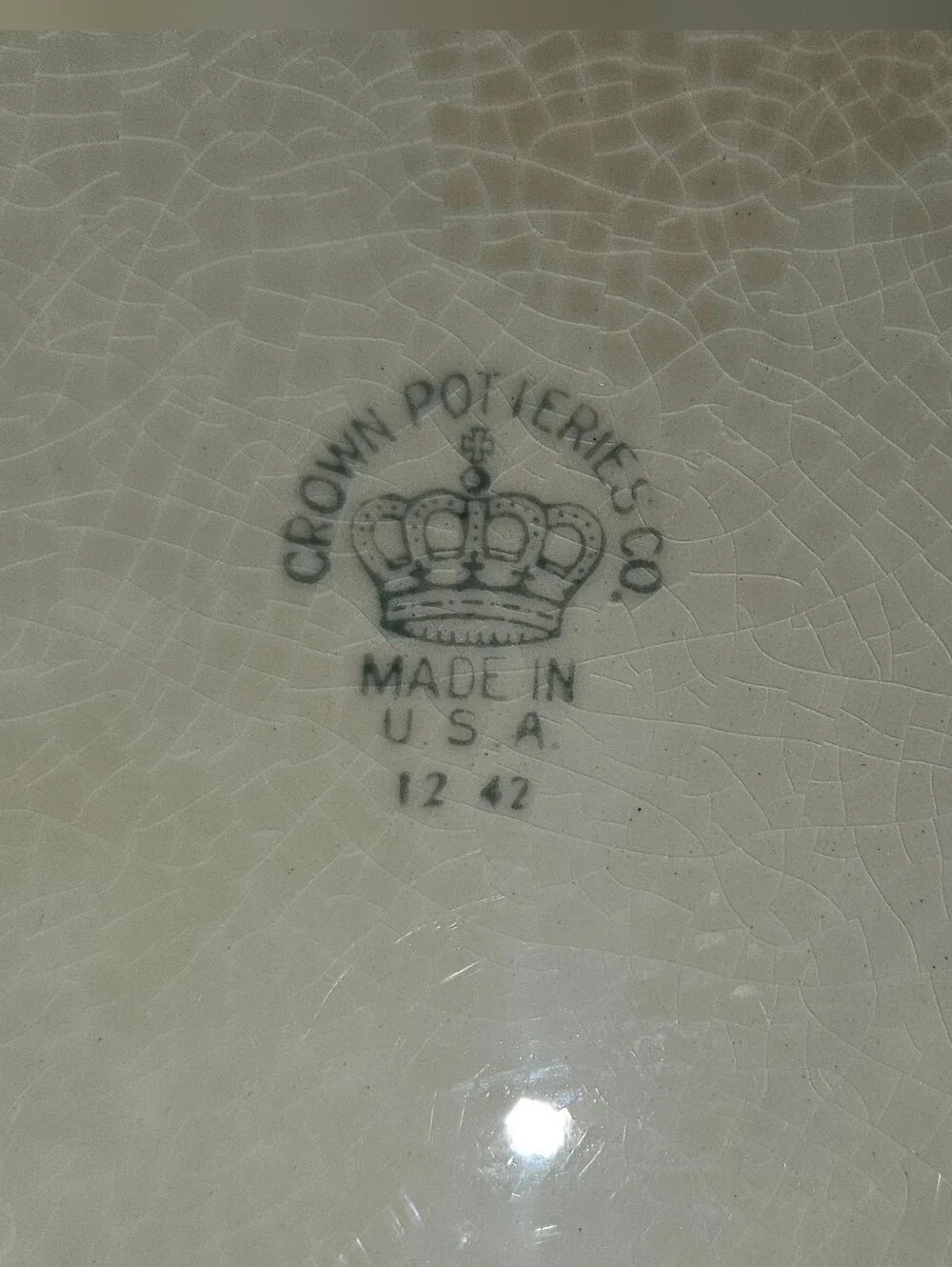 Crown Pottery Company Antique Ironstone Platter